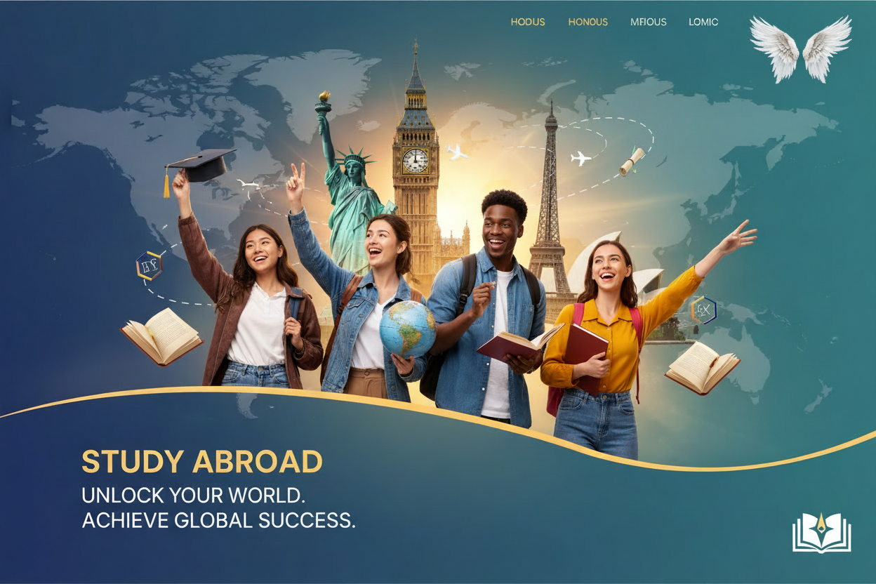 Study Abroad Banner with Genesis Thrive Logo
